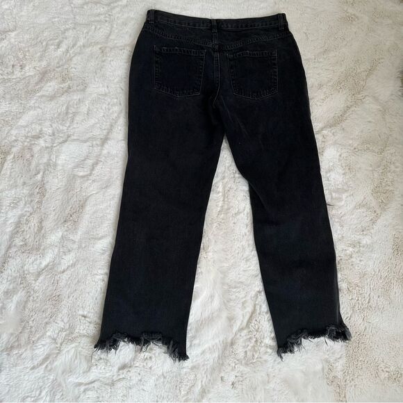 Free People We the Free black cropped flare open knee distressed jeans size 27 - Picture 6 of 8
